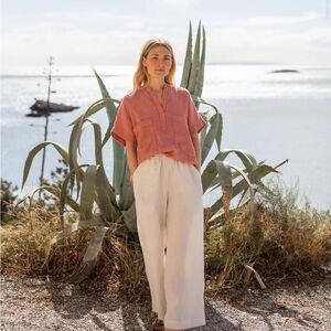 Sauths  LINEN TROUSERS IN BEIGE